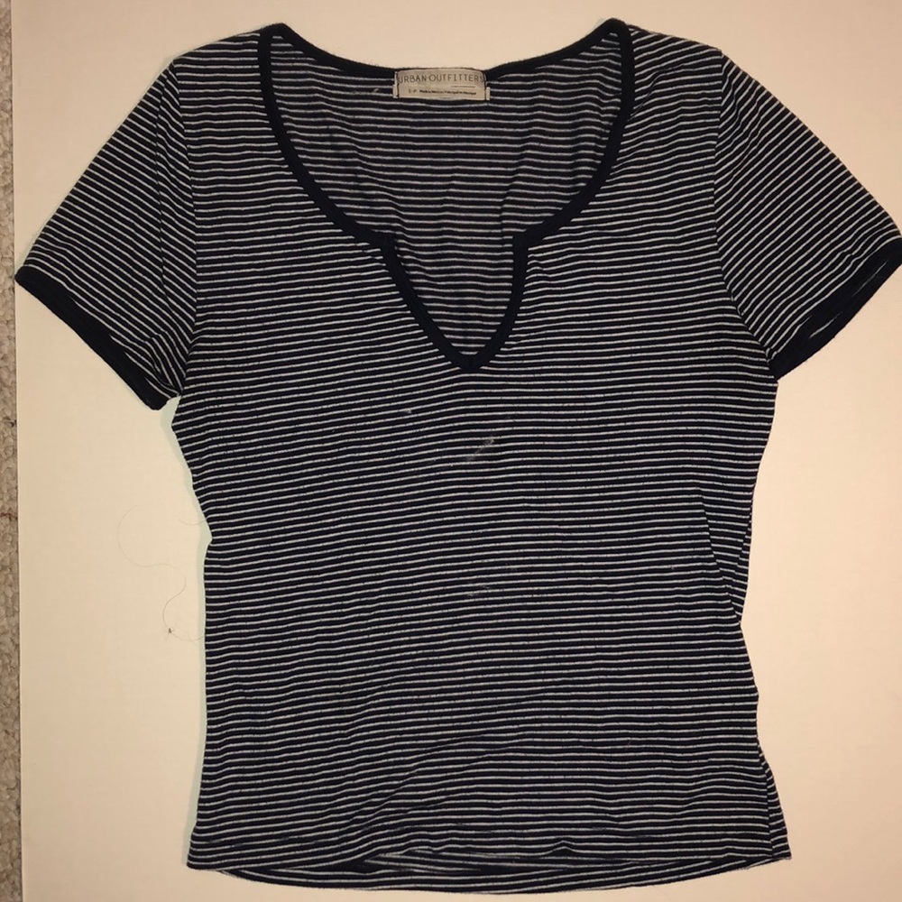 blue and white striped shirt